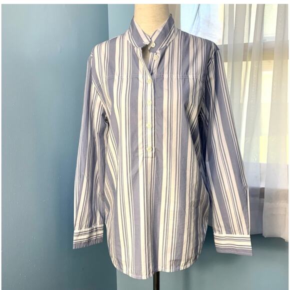 J. Crew Band Collar Cotton Tunic in Mixed Stripes Size 4 - Picture 8 of 9